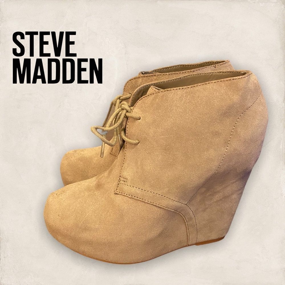 Steve Madden Annnie Suede Wedge Booties 10